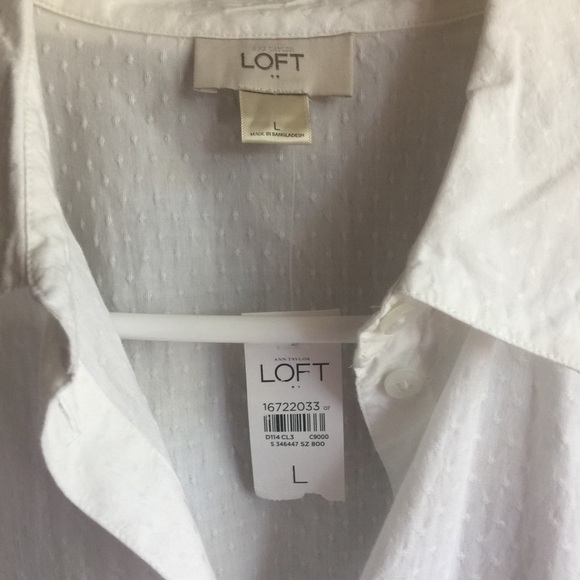 LOFT White Button Down - Picture 3 of 3
